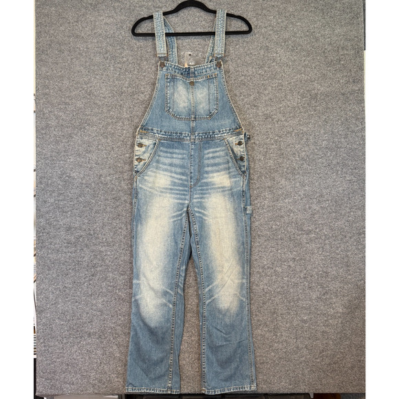 BDG Overalls Women 27 Blue Faded Denim Outdoor Utility Pockets Carpenter Y2K 90s - Picture 2 of 12